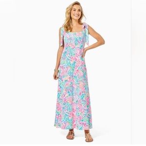 NEW Lilly Pulitzer Maleka Maxi Dress Tropical Punch Size XS
